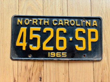 1965 North Carolina License Plate