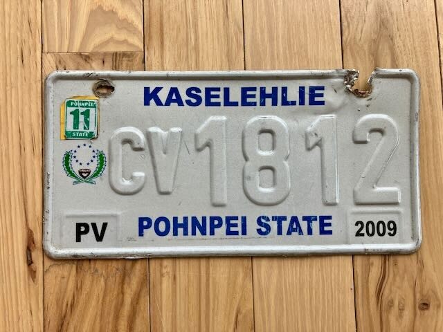 2009 Kaselehlie Pohnpei State License Plate