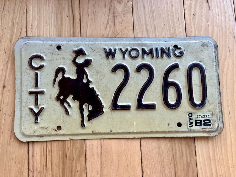 1982 Wyoming City License Plate