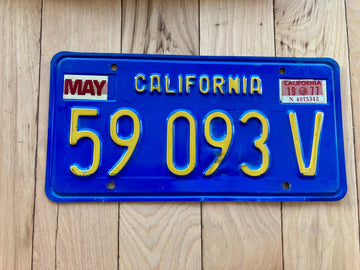 1977 California License Plate