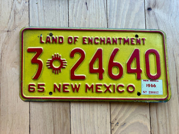 1966 New Mexico License Plate