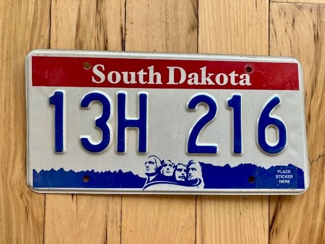 2001 South Dakota License Plate