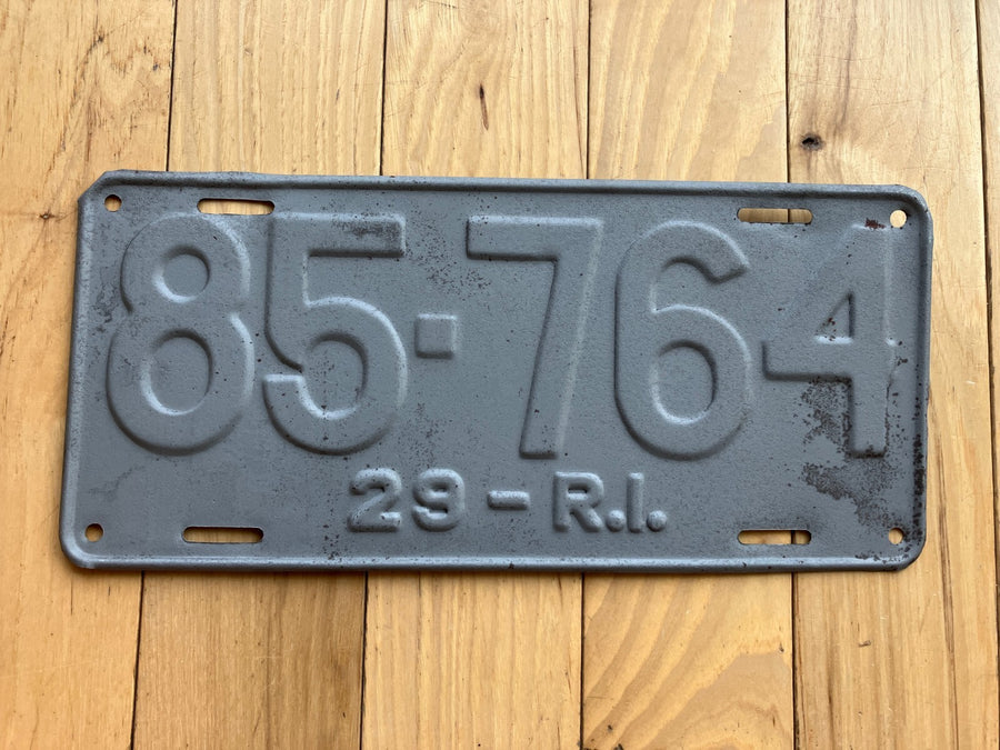 1929 Rhode Island Sandblasted License Plate