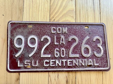 1960 Louisiana License Plate / LSU Centennial