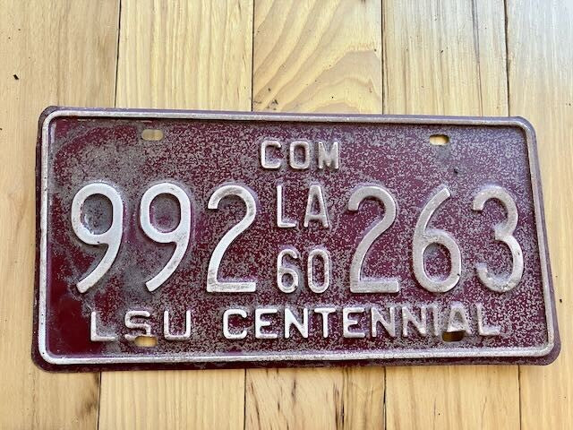 1960 Louisiana License Plate / LSU Centennial