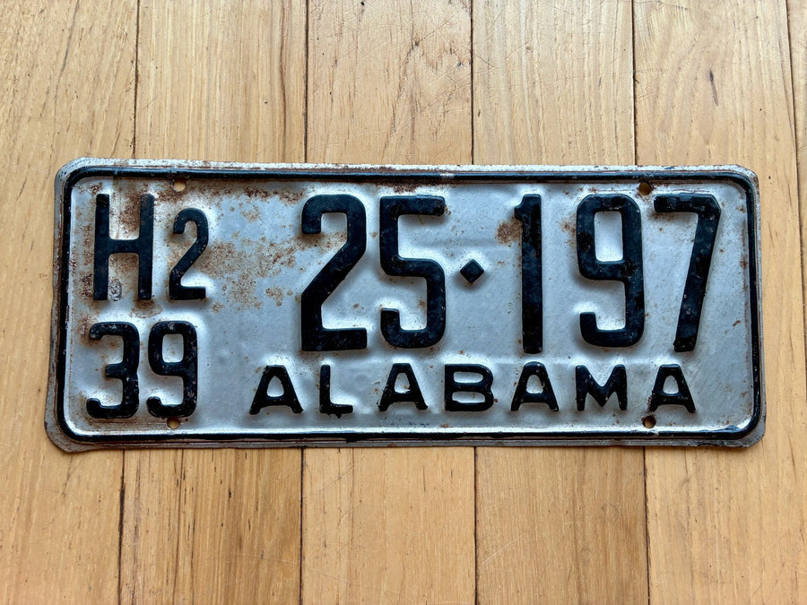 1939 Alabama License Plate