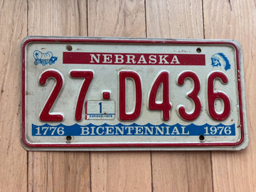 1976 Nebraska License Plate W/ 1978 Tab