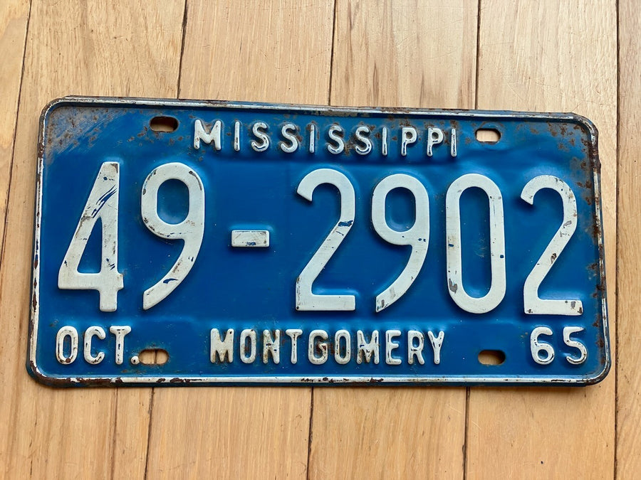 1965 Mississippi Montgomery County License Plate