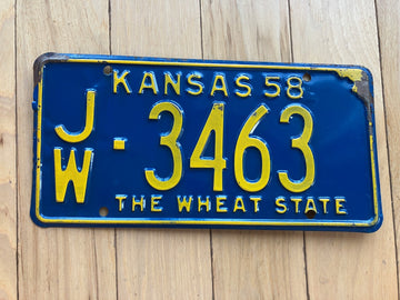 1958 Kansas License Plate