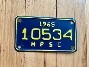 1965 Michigan MPSC License Plate