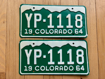 Pair of 1964 Colorado License Plates