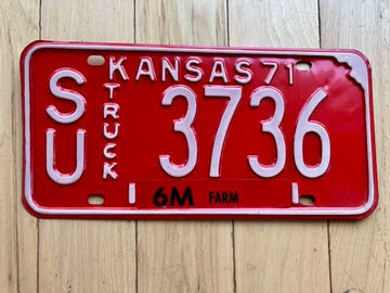 1971 Kansas Truck License Plate