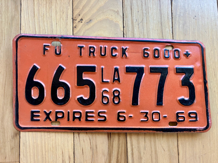 1968 Louisiana FU Truck License Plate
