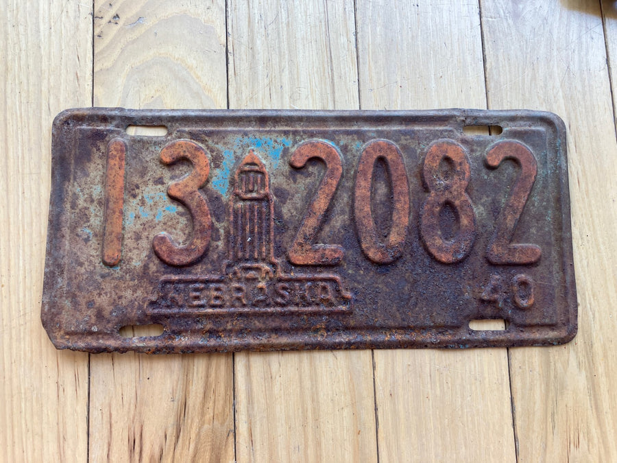 1940 Nebraska License Plate