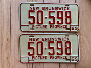 Pair of 1969 New Brunswick License Plates