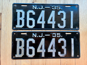 Pair of 1935 New Jersey License Plates