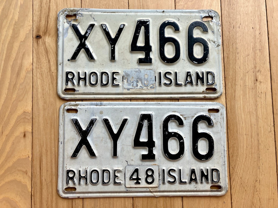 Pair Of 1948 Rhode Island License Plates