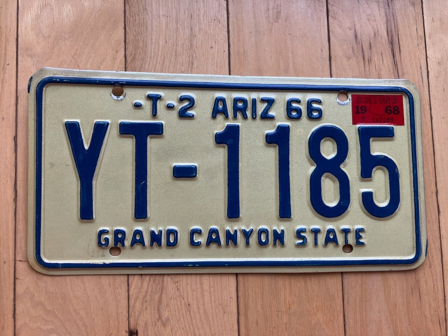 1966 Arizona Trailer License Plate W/ 1968 Tab (Not MVD/YOM Eligible)