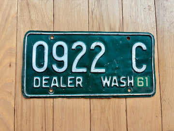 1961 Washington State Dealer License Plate