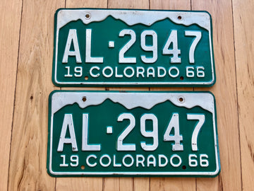 Pair of 1966 Colorado License Plates