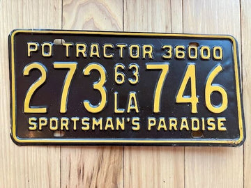 1963 Louisiana Tractor License Plate