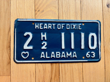 1963 Alabama License Plate