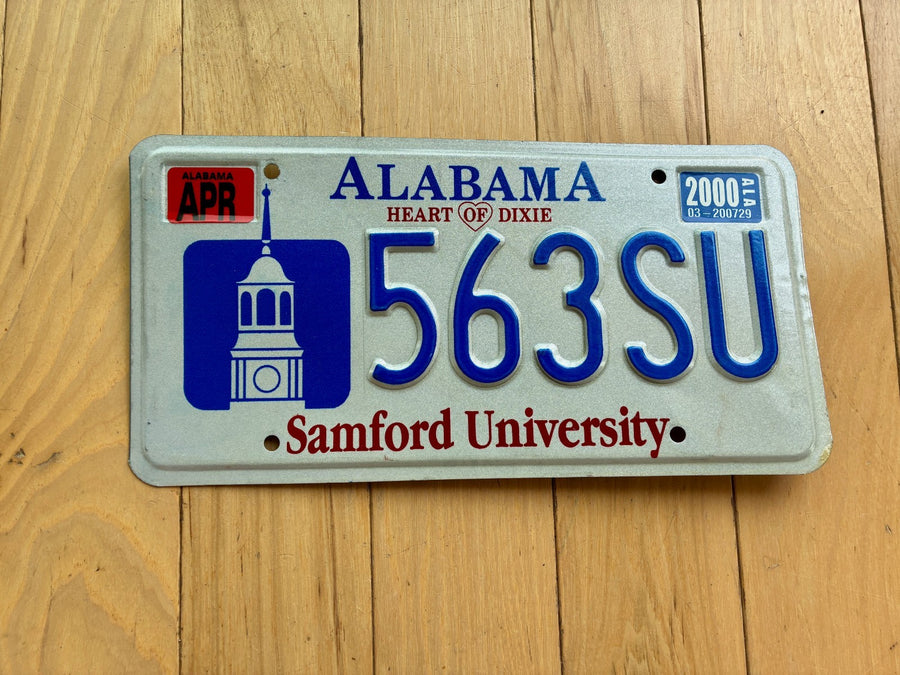 2000 Alabama Samford University License Plate