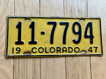 1947 Colorado License Plate