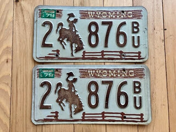 Pair of 1979 Wyoming License Plates