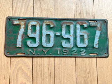 1922 New York License Plate