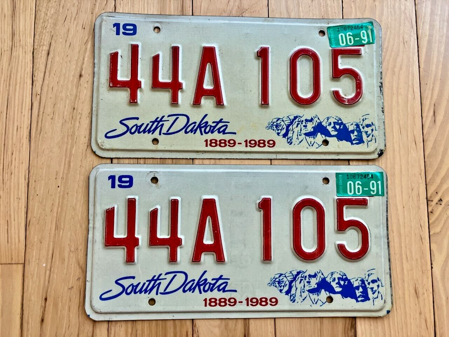Pair Of 1991 South Dakota License Plates