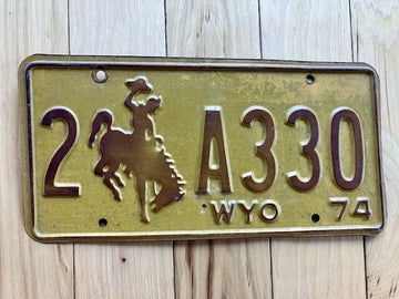 1974 Wyoming License Plate