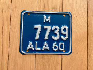 1960 Alabama Motorcycle License Plate