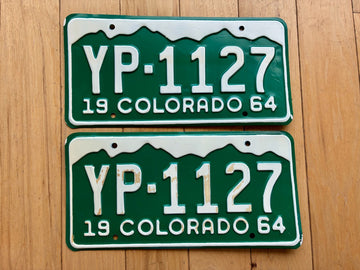 Pair of 1964 Colorado License Plates
