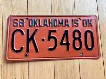 1968 Oklahoma License Plate