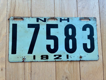 1921 New Hampshire License Plate