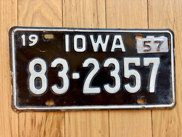 1957 Iowa License Plate