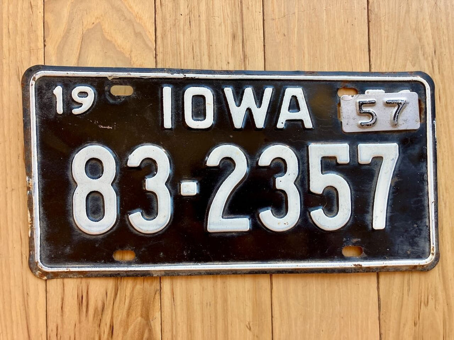 1957 Iowa License Plate