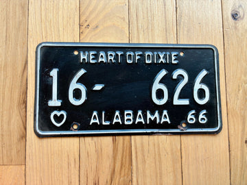 1966 Alabama License Plate