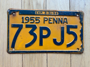 1955 Pennsylvania License Plate