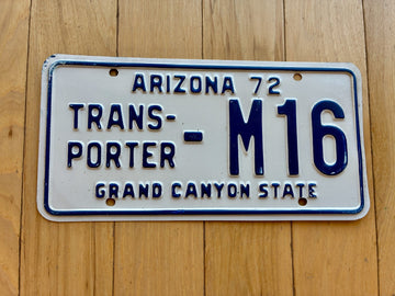 1972 Arizona Transporter License Plate