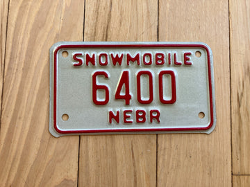 1980s Nebraska Snowmobile License Plate