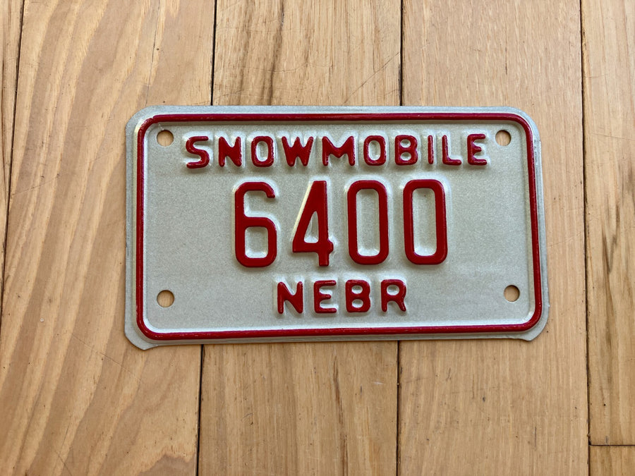 1980s Nebraska Snowmobile License Plate
