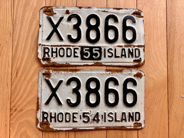 Pair Of 1955 Rhode Island License Plates