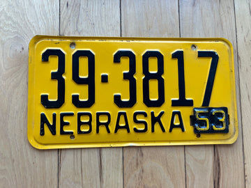 1953 Nebraska License Plate