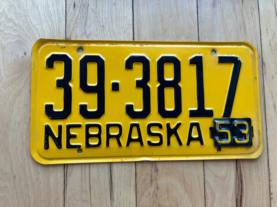 1953 Nebraska License Plate