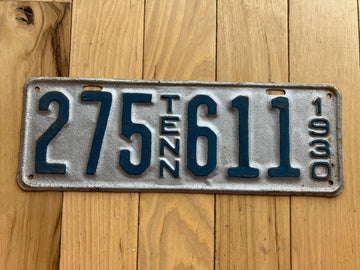 1930 Repainted Tennessee License Plate