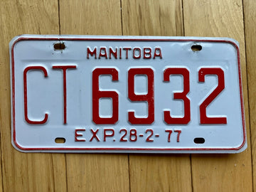 1977 Manitoba Commercial Truck License Plate