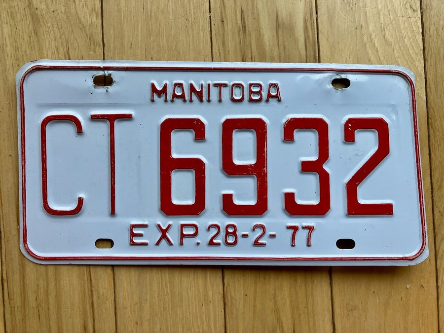 1977 Manitoba Commercial Truck License Plate