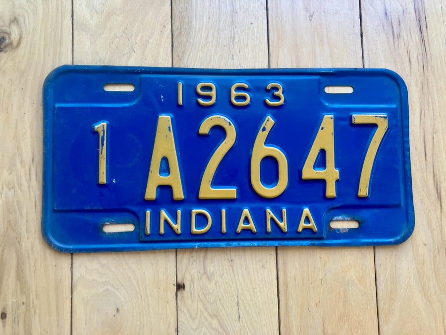 1963 Indiana License Plate